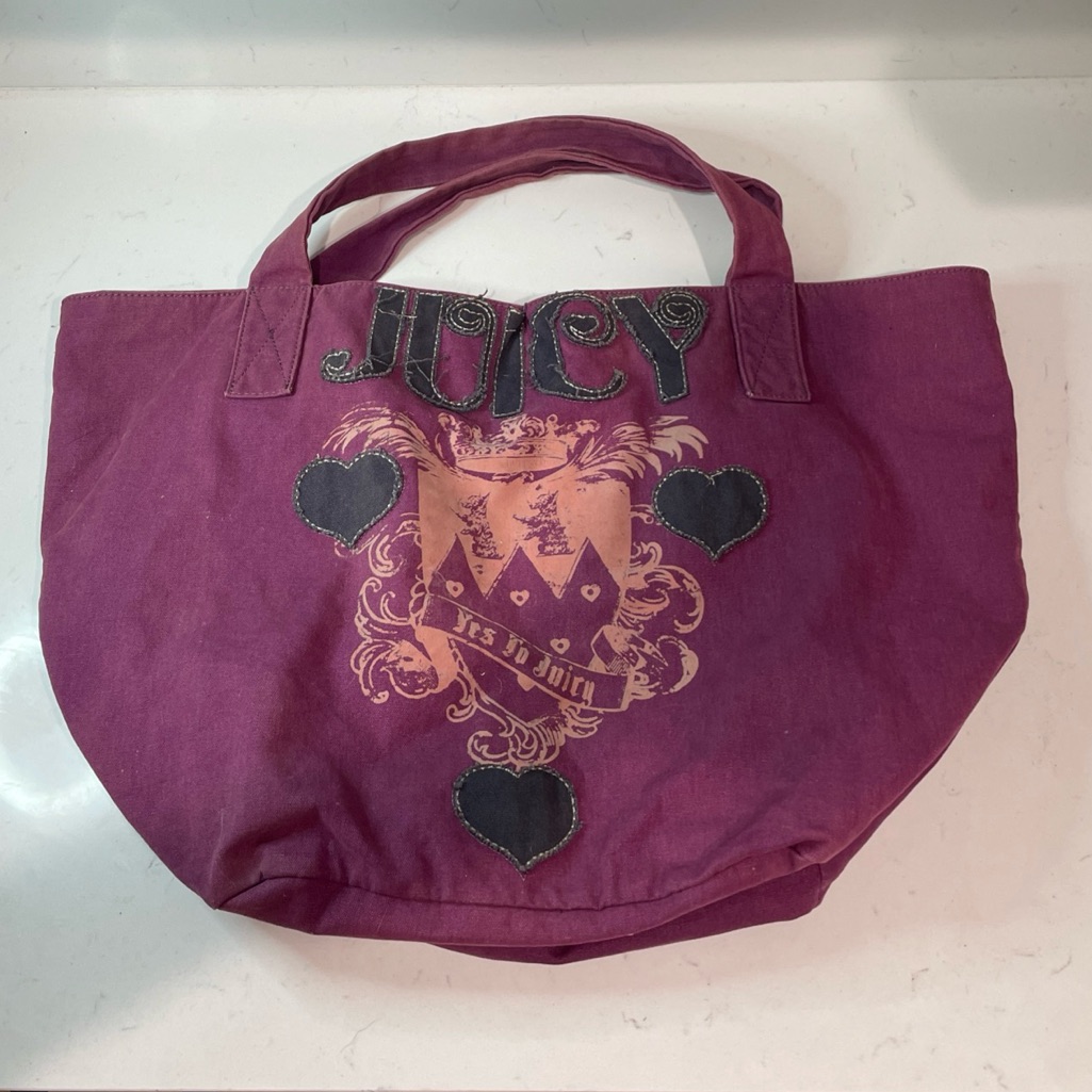 Juicy Couture Y2k Pink Canvas Crest Tote Vintage 2000s